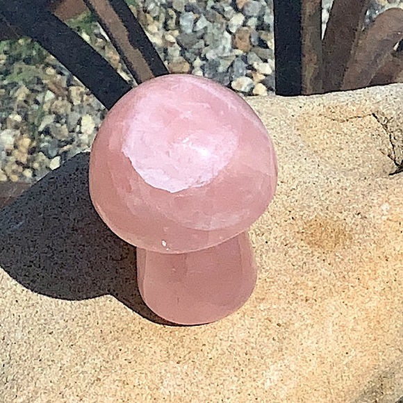 ROSE QUARTZ MUSHROOM UNCONDITIONAL LOVE HEALING STONE 2 1/4TH IN TALL - Picture 4 of 7